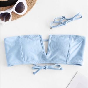 zaful light blue bandeau